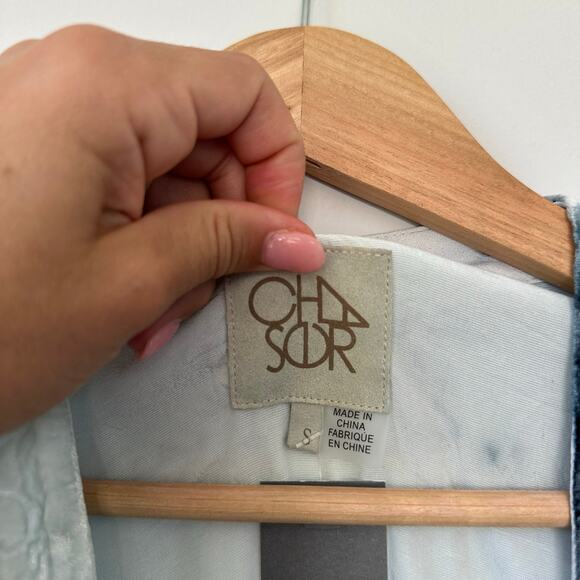 Chaser Silk Blend Lush Tie Dye Kimono Teal White S NWT - Picture 5 of 11